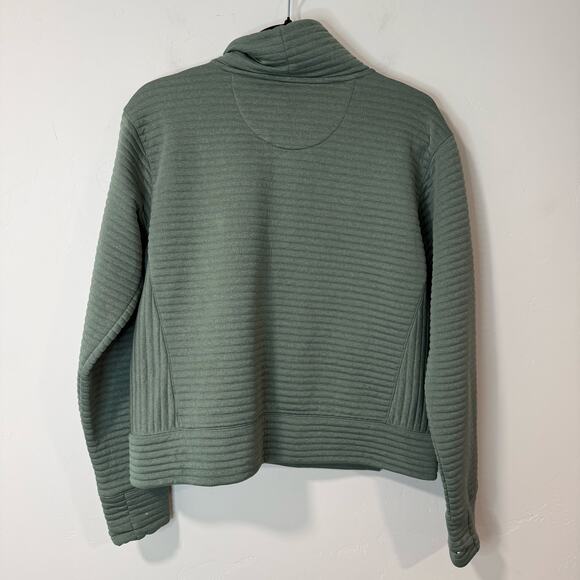 L.L. Bean Women's Airlight Pullover Funnelneck Stripe Green Small - Picture 5 of 8